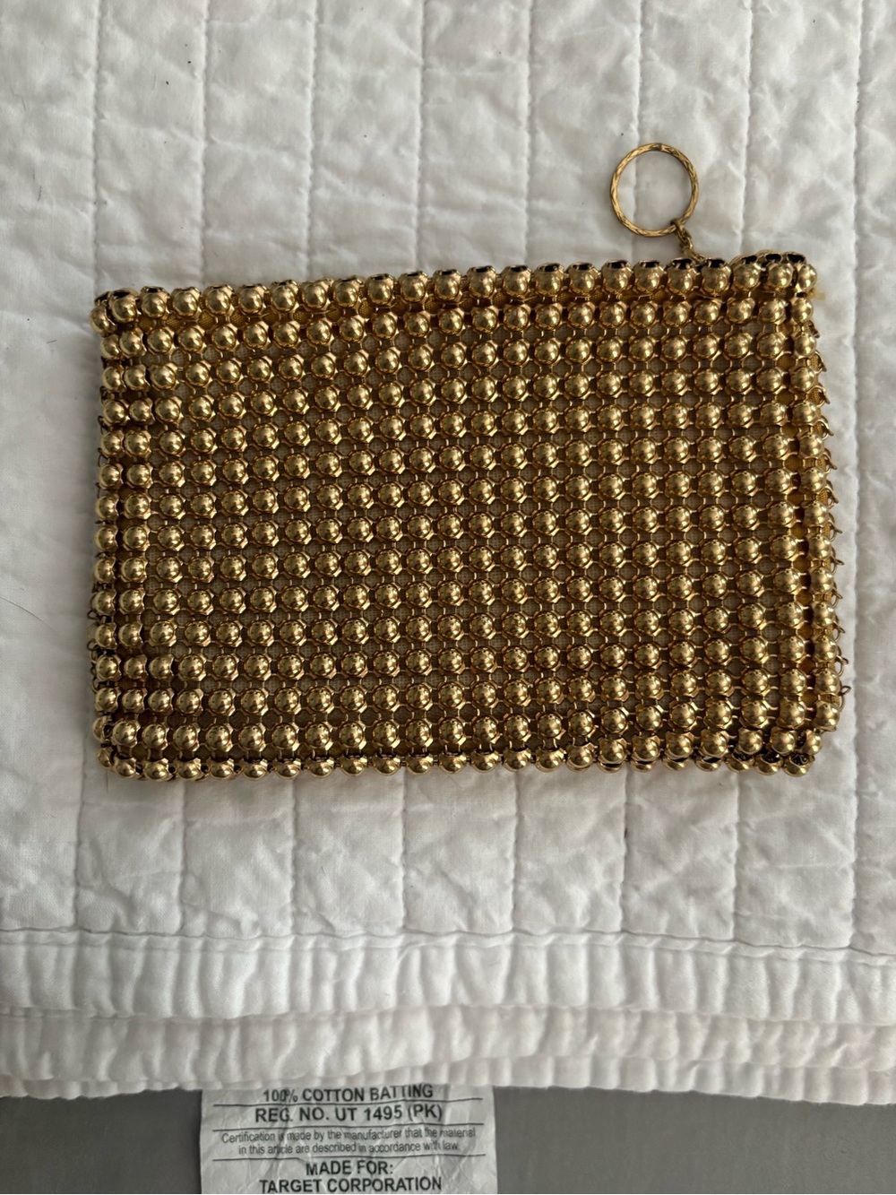 Vtg Whiting & Davis Gold Tone Mesh Coin Purse NIB